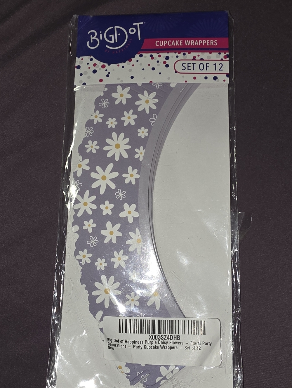 Big Dot Cupcake Wrappers - Purple Floral (Set of 12)